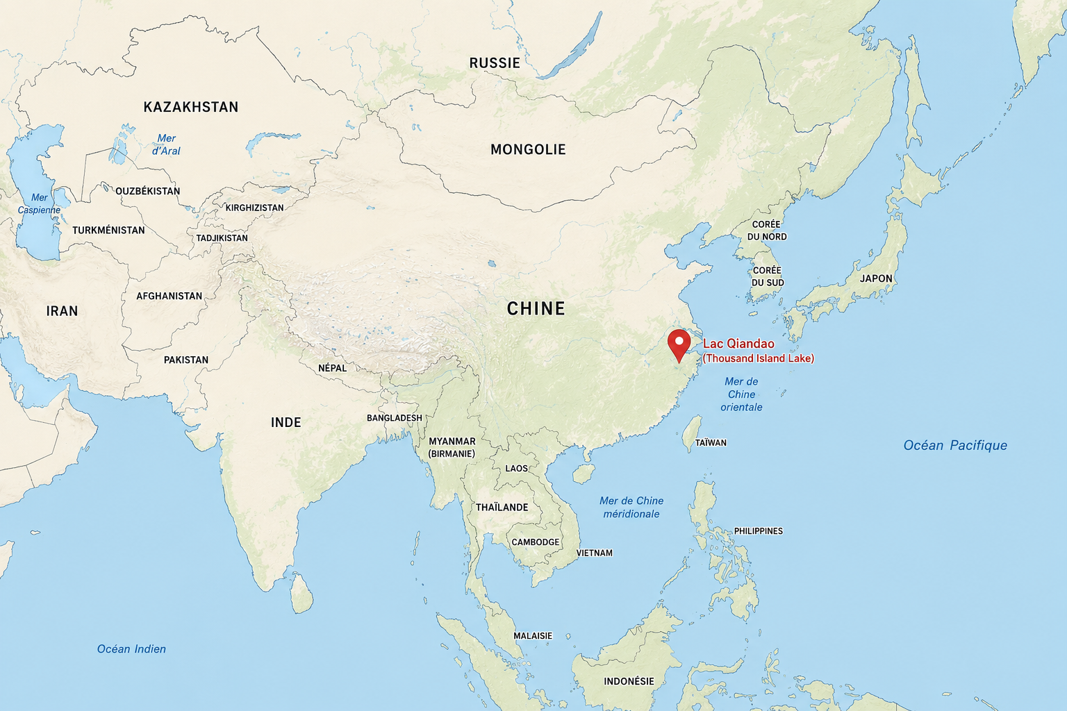 Position Lac Qiandao